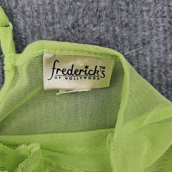 Fredericks of Hollywood Chemise Womens Large Green Sheer Tank Layering Y2K Club - Picture 5 of 8